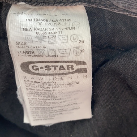 G Star Raw New Radar Skinny Gray Grey 26/32 - Picture 9 of 9